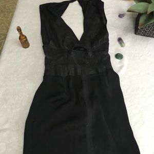 🖤🔥Alexander Wang Leather-Paneled Cut Out Mini